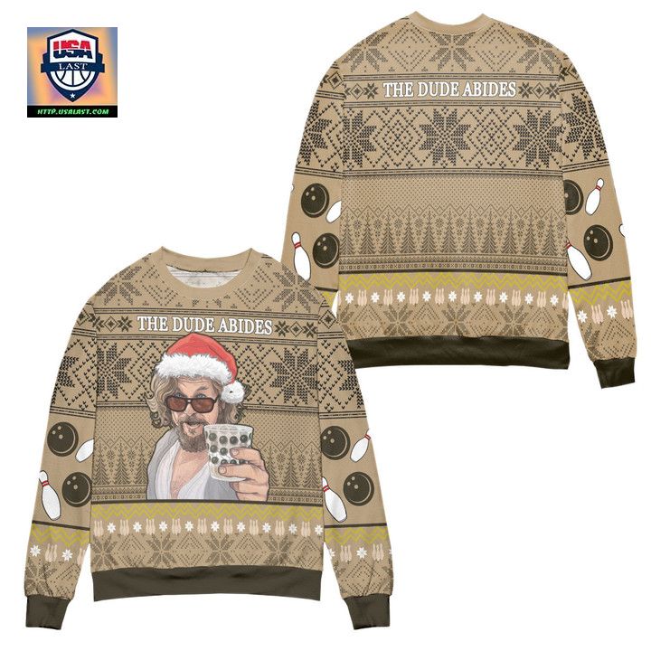The Big Lebowski The Dude Abides Ugly Christmas Sweater - You look lazy