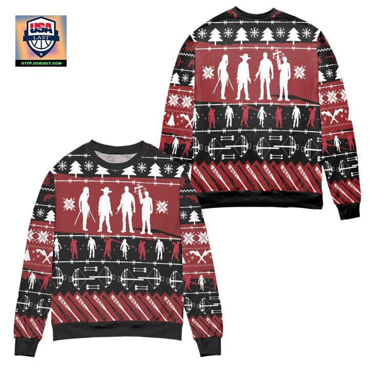 The Walking Dead Knitting Pattern Ugly Christmas Sweater - Coolosm