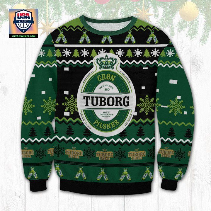 Tuborg Beer Ugly Christmas Sweater 2022 - Your face is glowing like a red rose