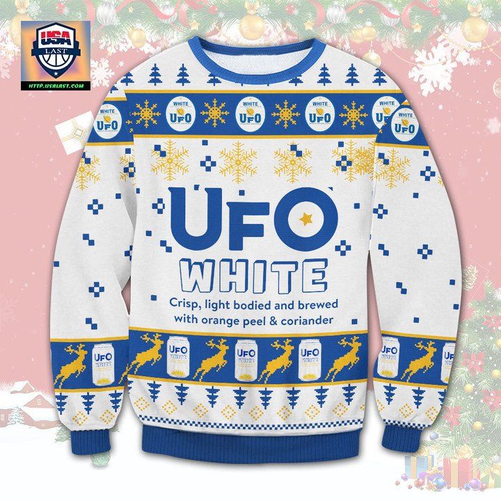 UFO White Beer Ugly Christmas Sweater 2022