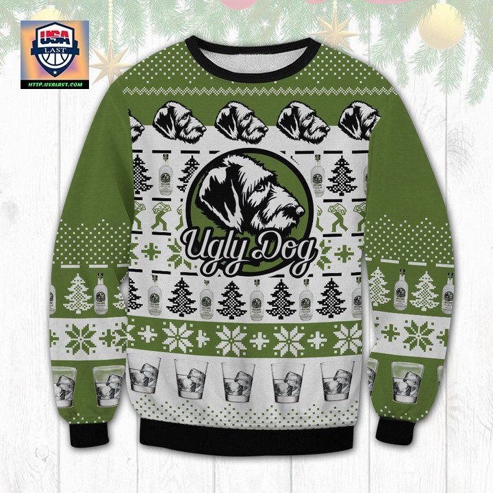 Ugly Dog Kentucky Bourbon Peanut Butter Whiskey Ugly Christmas Sweater 2022