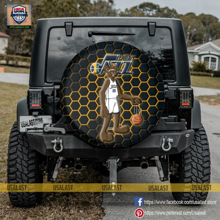 Utah Jazz NBA Mascot Spare Tire Cover - Studious look