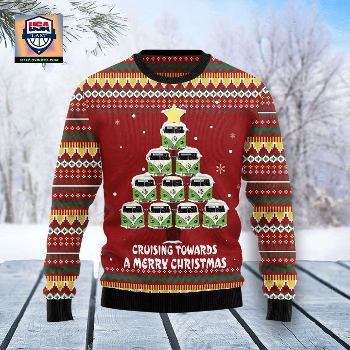 Volkswagen Cruising Towards A Merry Christmas Ugly Christmas Sweater 2022