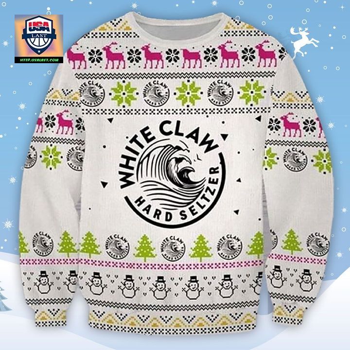 White Claw Hard Seltzer Ugly Christmas Sweater 2022 - Handsome as usual