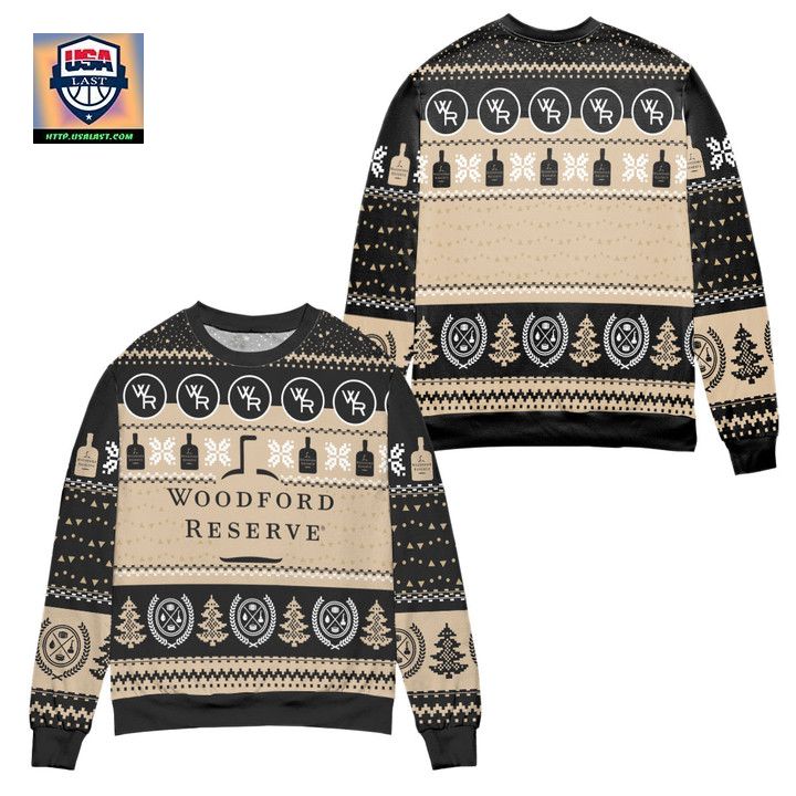 Woodford Reserve Bourbon Whiskey Logo Ugly Christmas Sweater