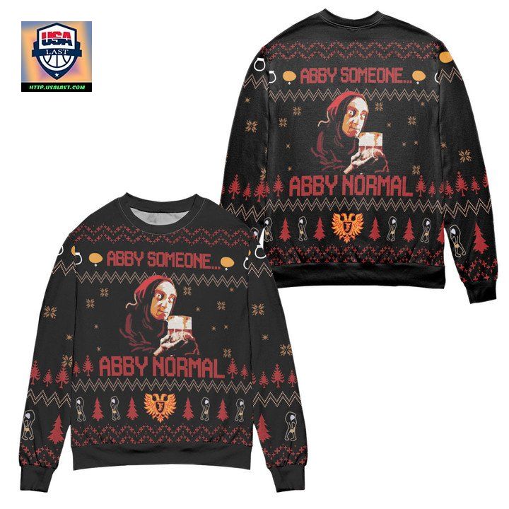 Young Frankenstein Abby Someone Abby Normal Ugly Christmas Sweater – Black